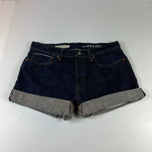 GAP Jean Shorts Mens 33* Straight Selvedge Japan Blue Cut Off Denim Jorts Tag 34